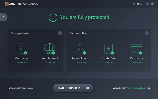 Avg Internet Security Dashboard