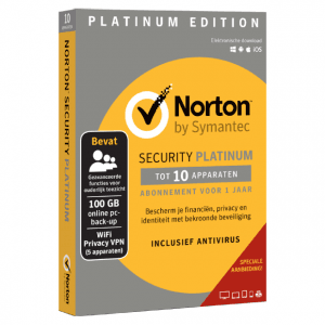 Norton Platinum Security 10 Apparaten 1 Jaar 100gb Backup Wifi Privacy